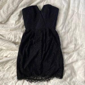 Adelyn Rae Strapless Lace Dress